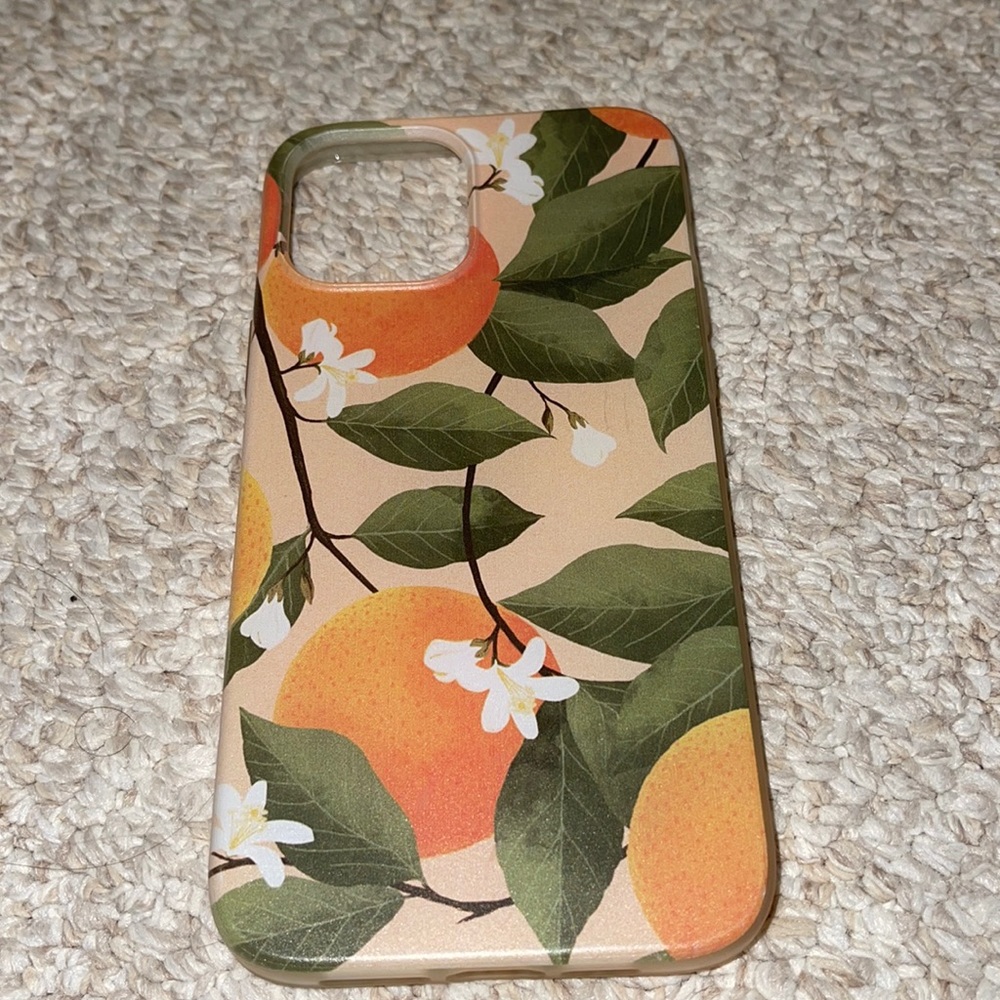 orange floral iphone case